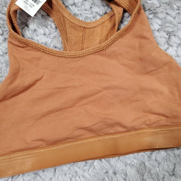 Aerie Offline Recharge Soft Lounge Brown Orange Racerback Sports Bra Size XS - Picture 4 of 5
